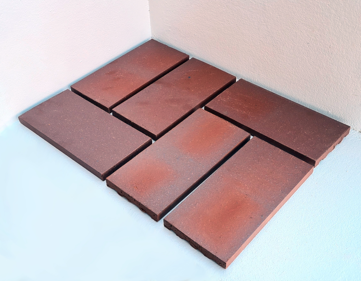 Flame bed rectangle quarry tiles