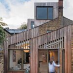 External installation of red square quarry tiles