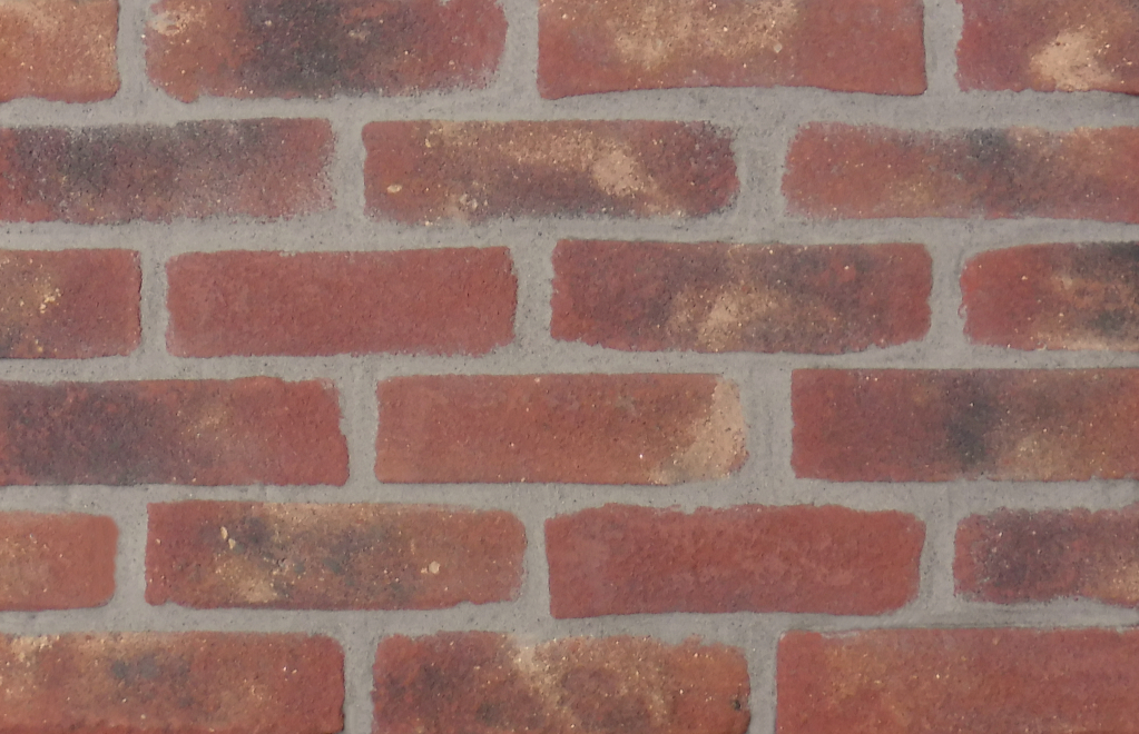 Haywood brick slips pointed with grey coloured mortar